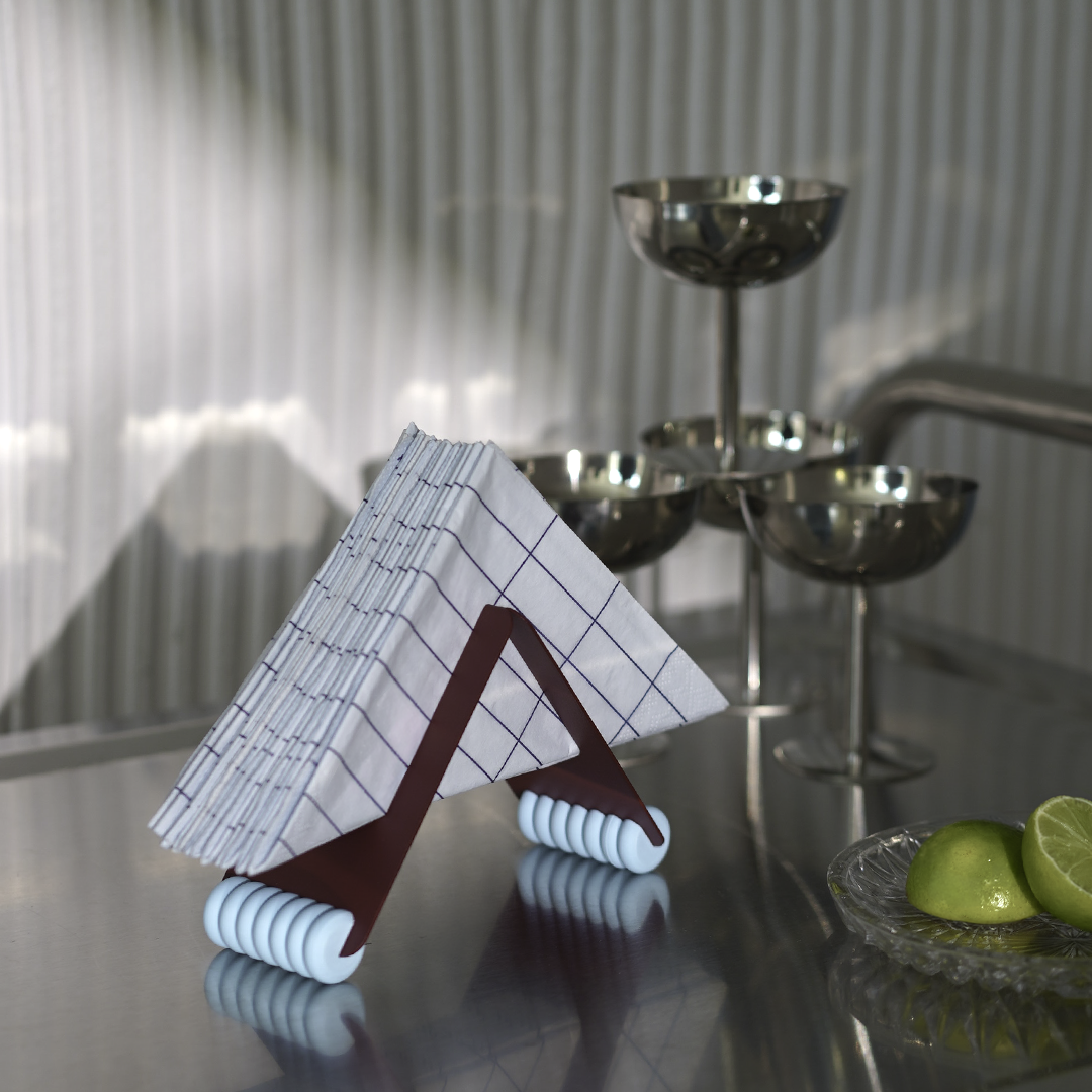 Napkin holder CHEER Burgundy Blue