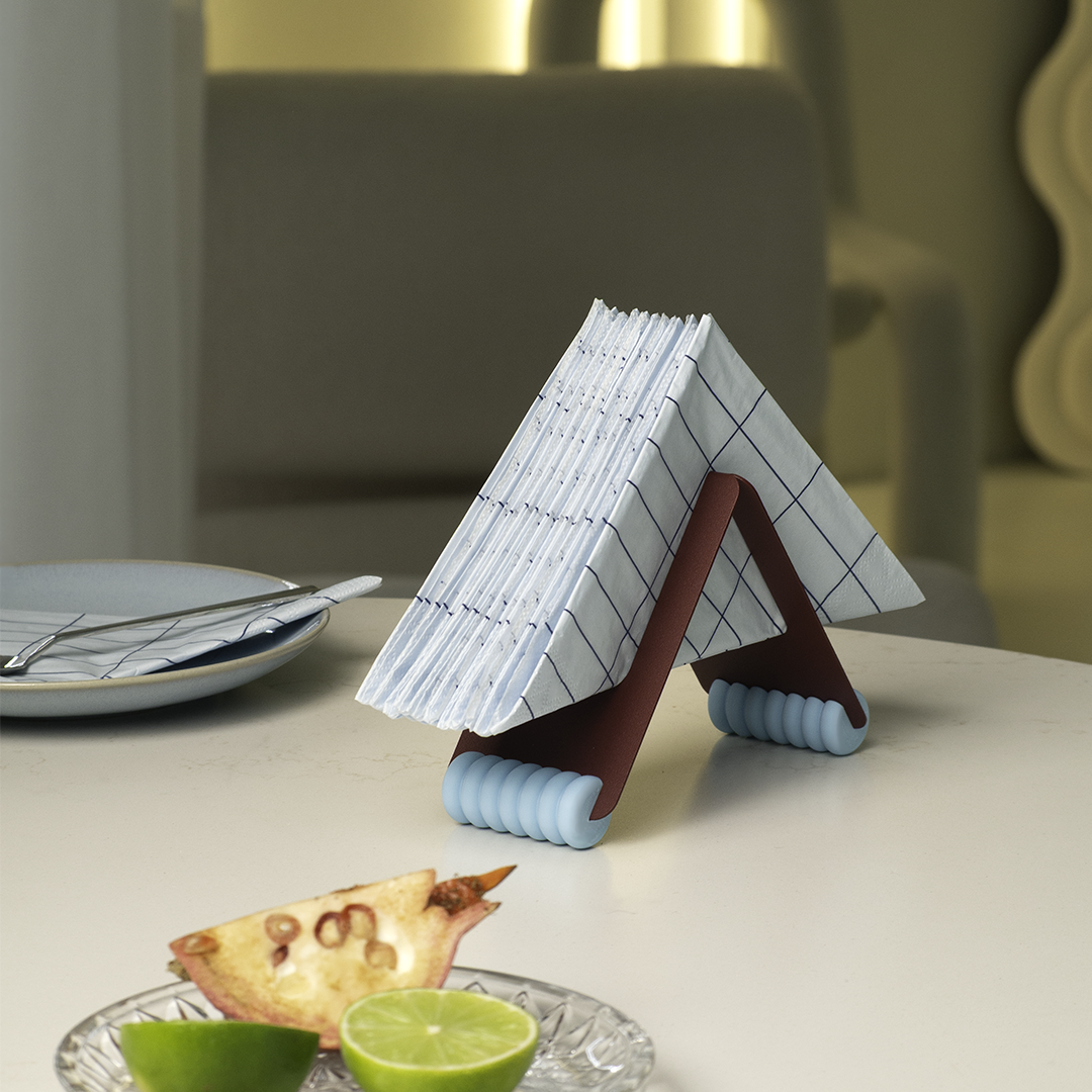 Napkin holder CHEER Burgundy Blue